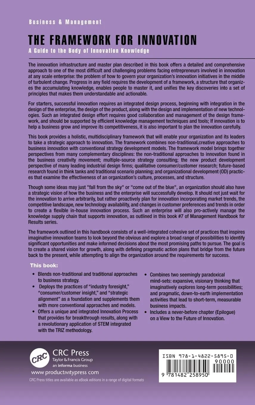 Rückseite: 9781482258950 | The Framework for Innovation | Frank Voehl (u. a.) | Buch | Englisch