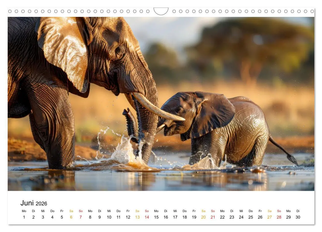 Bild: 9783457308950 | Elefanten - Riesen der Wildnis (Wandkalender 2026 DIN A3 quer),...