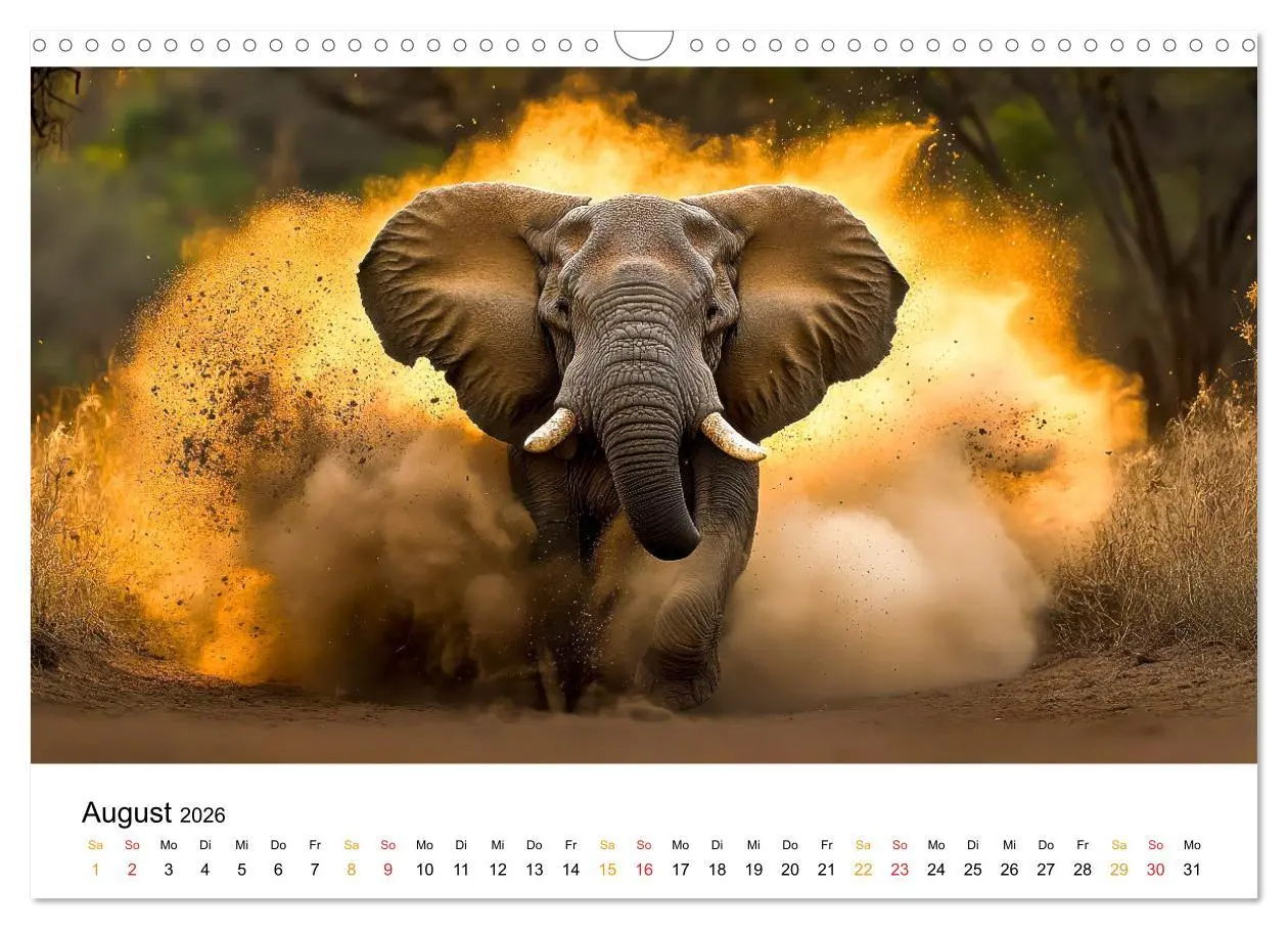 Bild: 9783457308950 | Elefanten - Riesen der Wildnis (Wandkalender 2026 DIN A3 quer),...