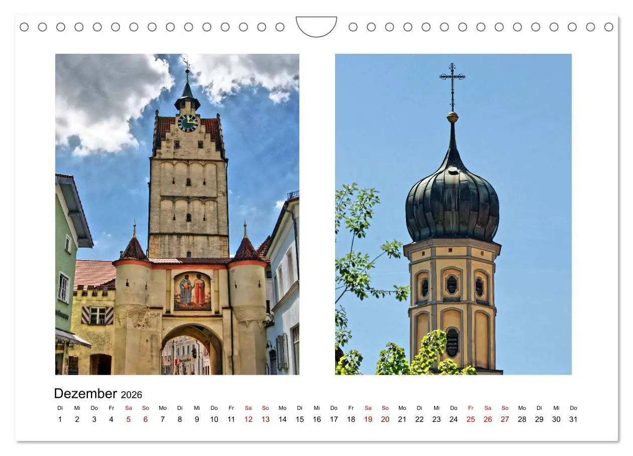Bild: 9783457858950 | Weißenhorn (Wandkalender 2026 DIN A4 quer), CALVENDO Monatskalender