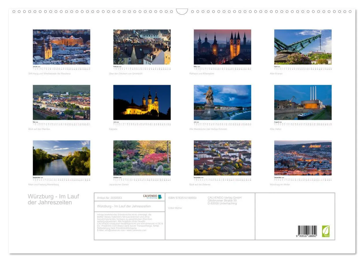 Bild: 9783516188950 | Würzburg - Im Lauf der Jahreszeiten (Wandkalender 2026 DIN A2...