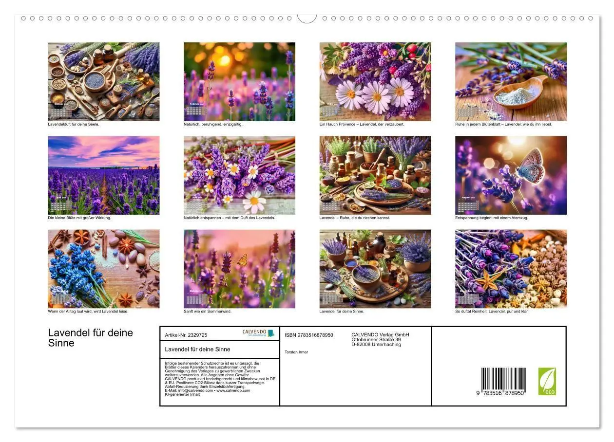 Bild: 9783516878950 | Lavendel für deine Sinne (hochwertiger Premium Wandkalender 2027...