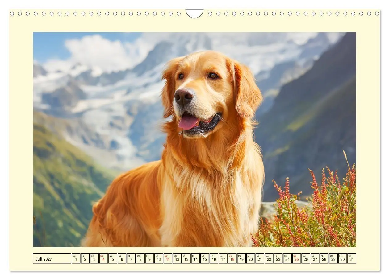 Bild: 9783516948950 | Golden Retriever. Treue Seelenhunde in der Bergwelt (Wandkalender...