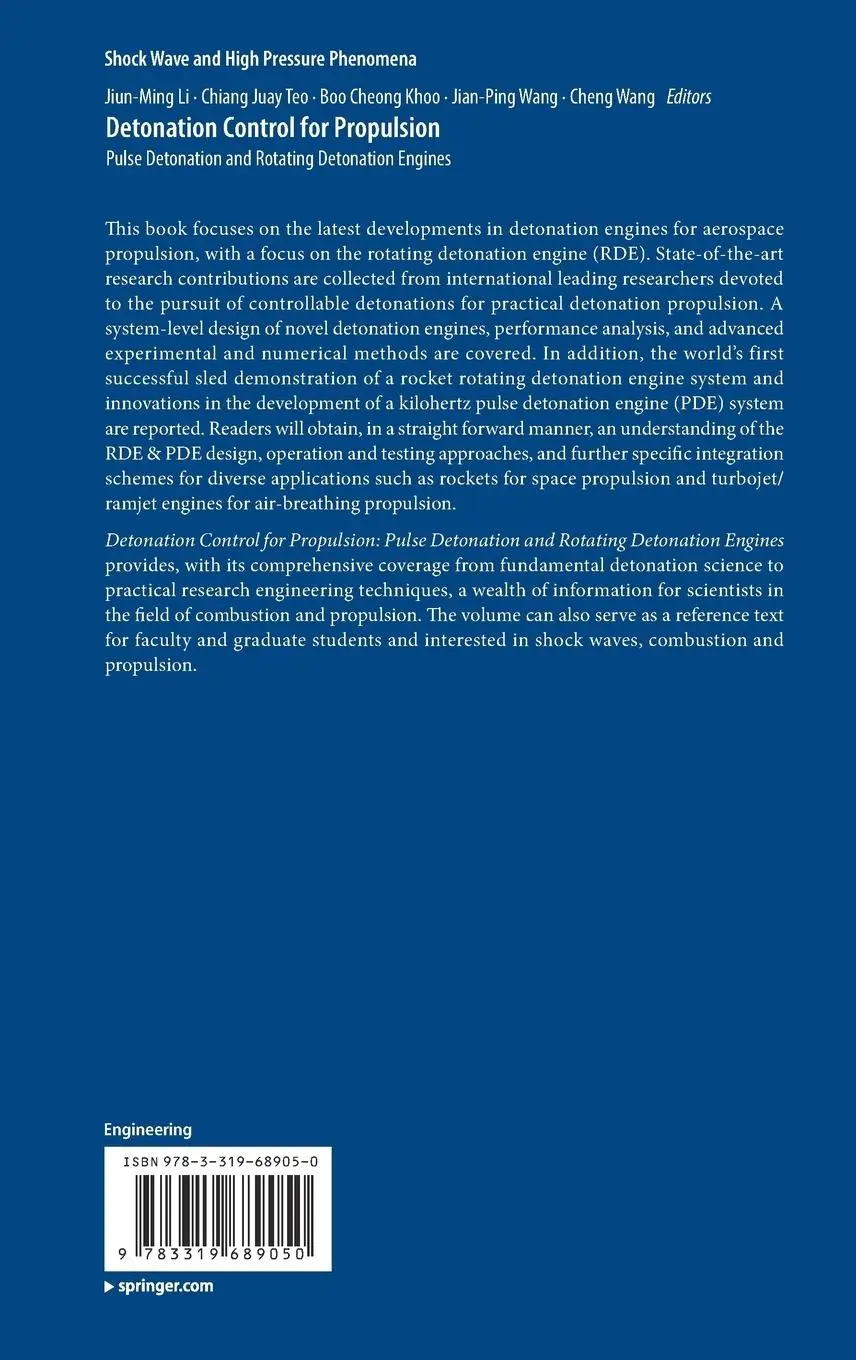 Rückseite: 9783319689050 | Detonation Control for Propulsion | Jiun-Ming Li (u. a.) | Buch | xiii