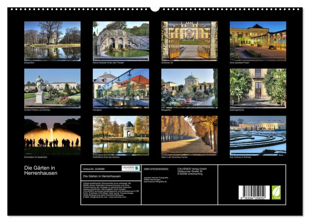 Bild: 9783594059050 | Die Gärten in Herrenhausen (hochwertiger Premium Wandkalender 2027...