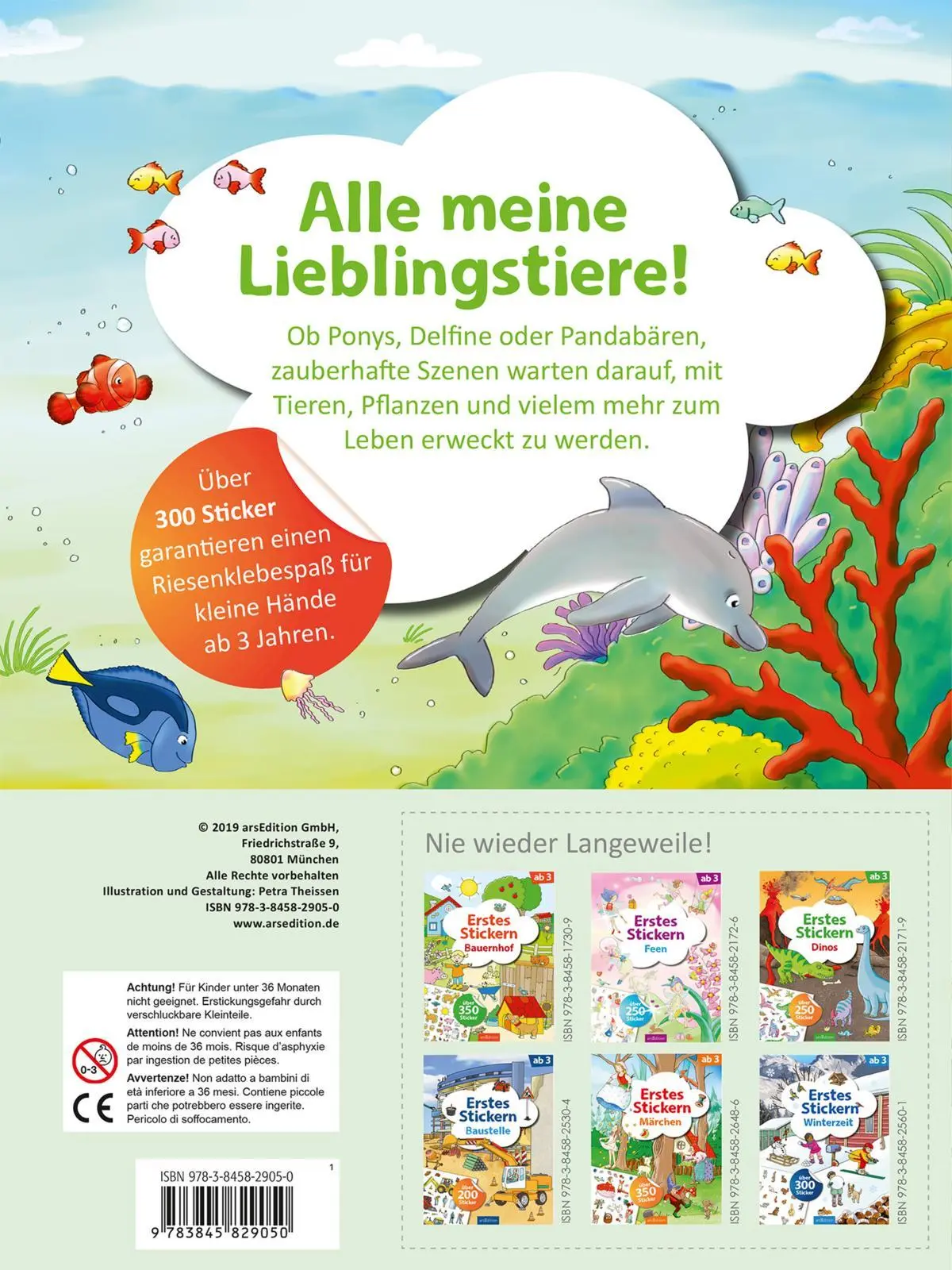 Rückseite: 9783845829050 | Erstes Stickern Lieblingstiere | Über 300 Sticker | Petra Theissen