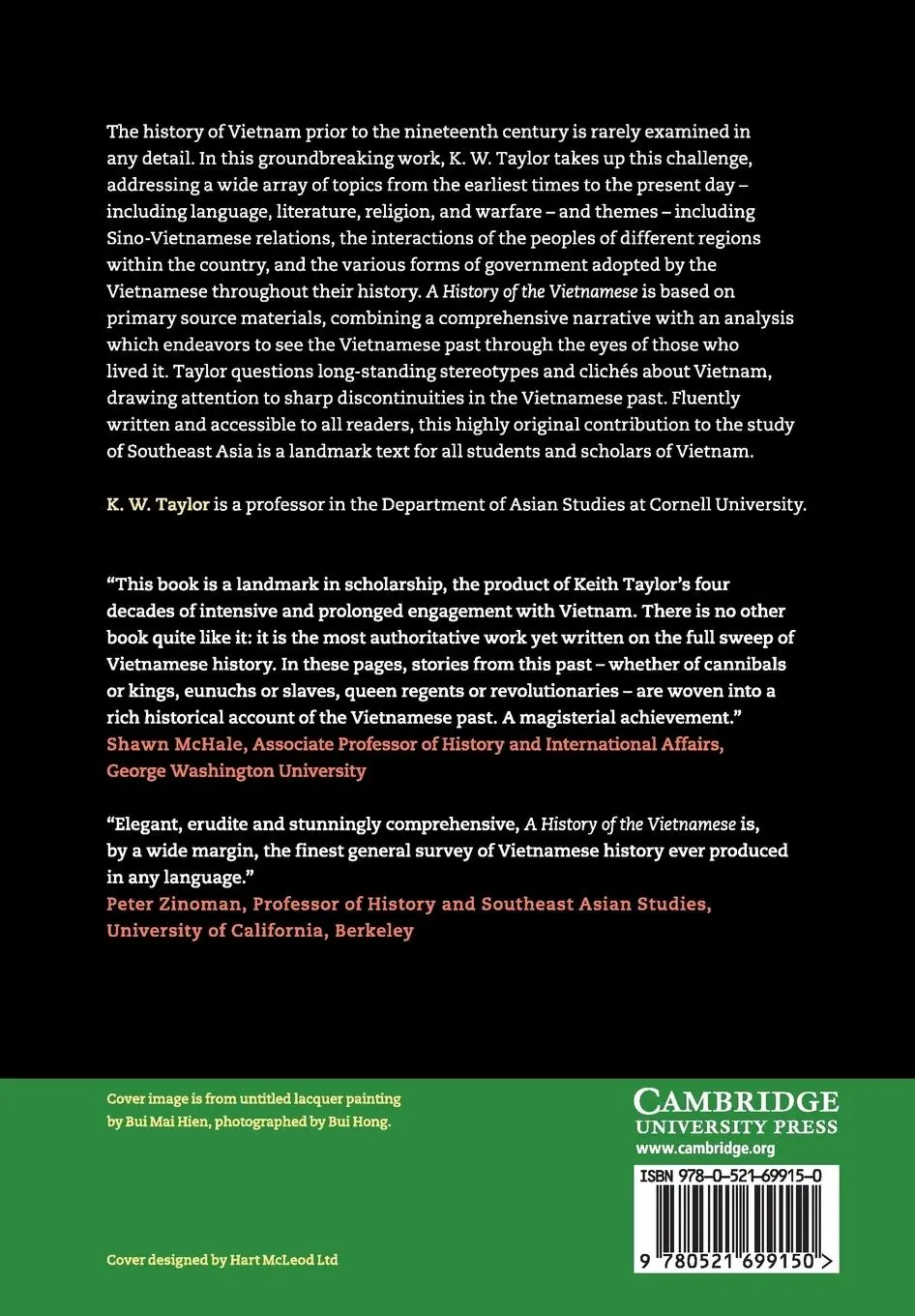 Rückseite: 9780521699150 | A History of the Vietnamese | K. W. Taylor | Taschenbuch | Englisch