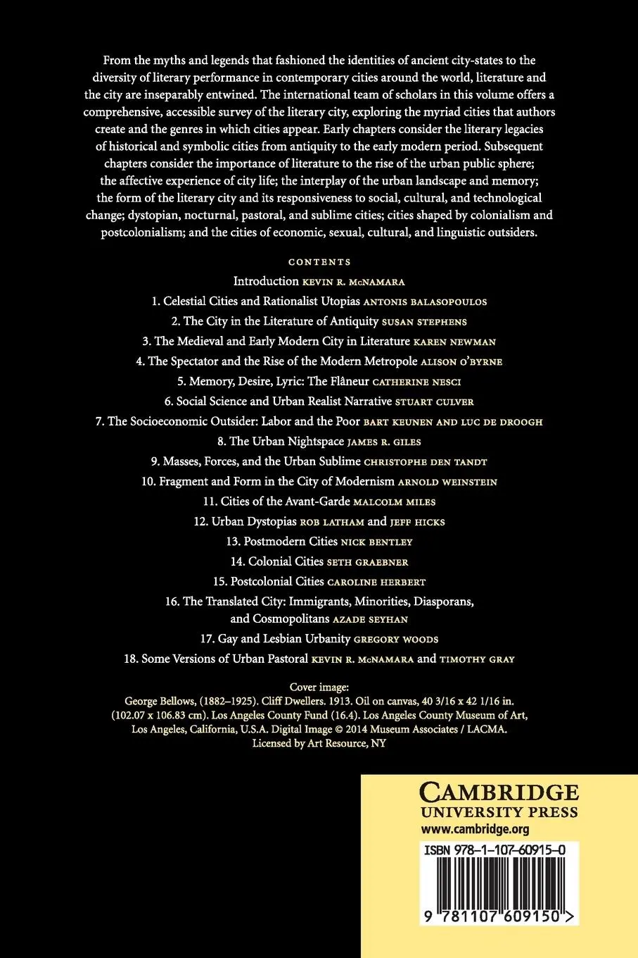 Rückseite: 9781107609150 | The Cambridge Companion to the City in Literature | Kevin. R. McNamara