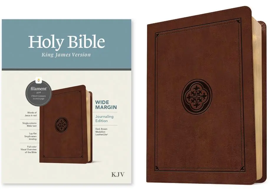 Cover: 9781496479150 | KJV Wide Margin Bible, Filament Enabled (Leatherlike, Dark Brown...