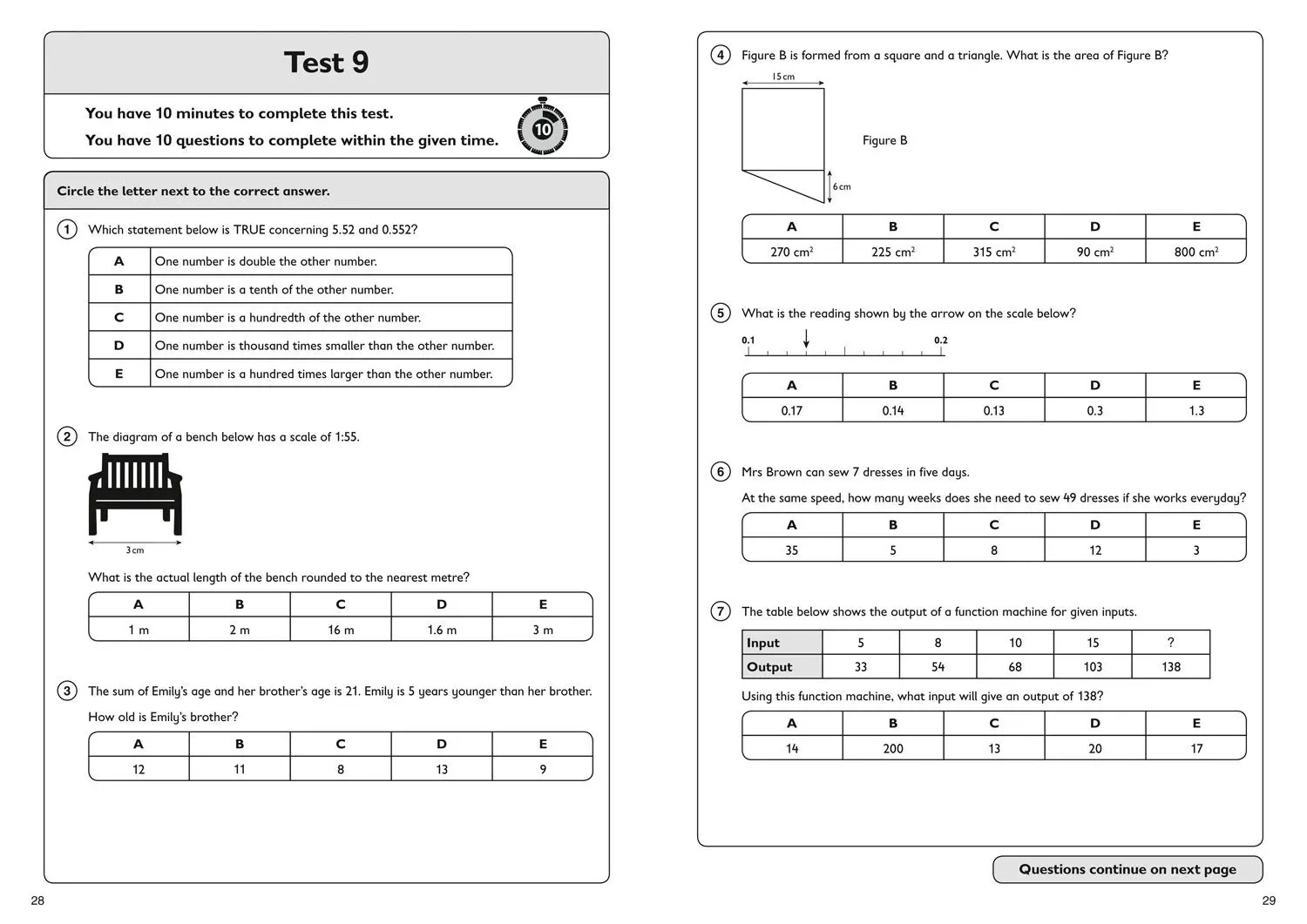 Bild: 9781844199150 | 11+ Maths Quick Practice Tests Age 10-11 (Year 6) Book 1 | Collins 11