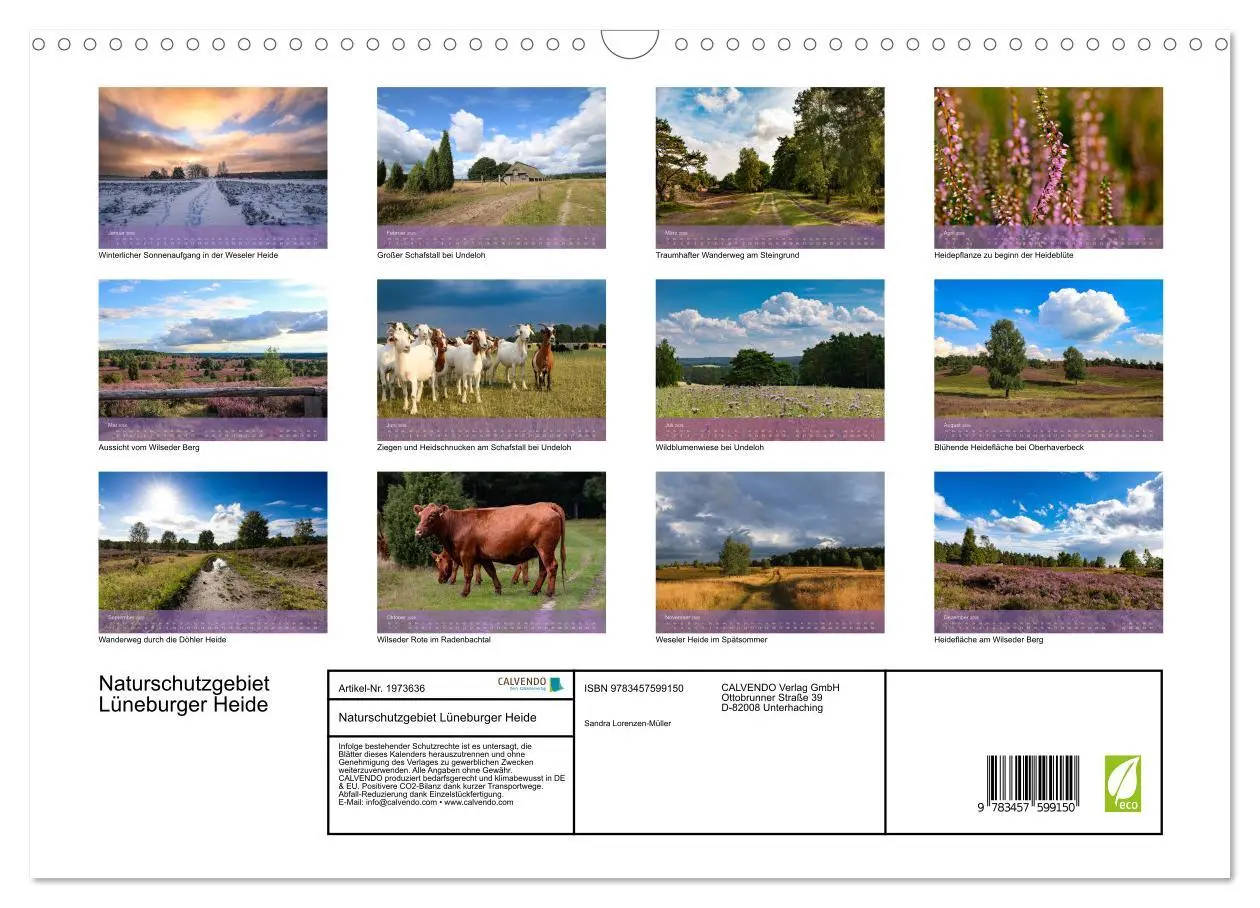 Bild: 9783457599150 | Naturschutzgebiet Lüneburger Heide (Wandkalender 2026 DIN A3 quer),...