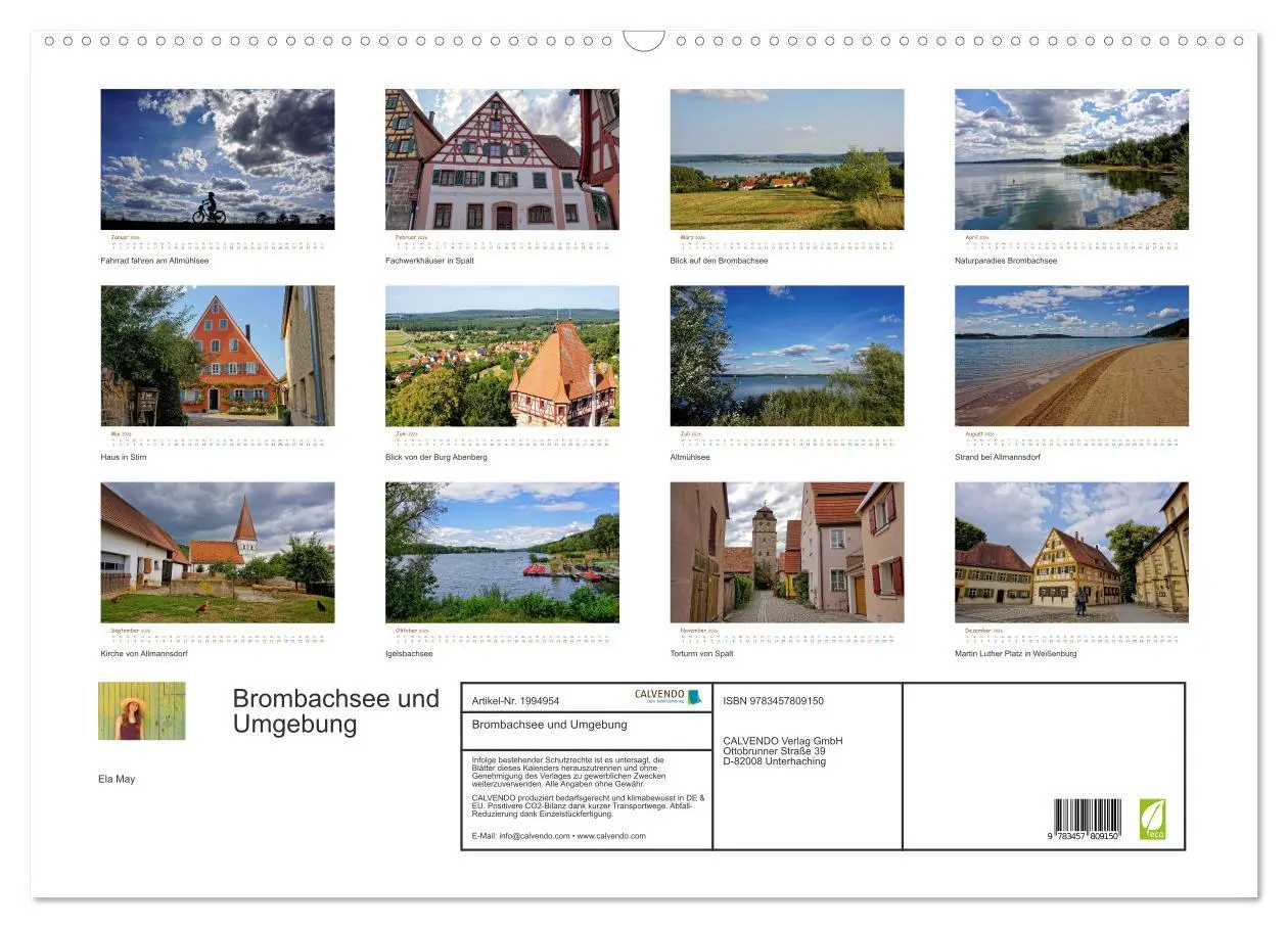 Bild: 9783457809150 | Brombachsee und Umgebung (Wandkalender 2026 DIN A2 quer), CALVENDO...