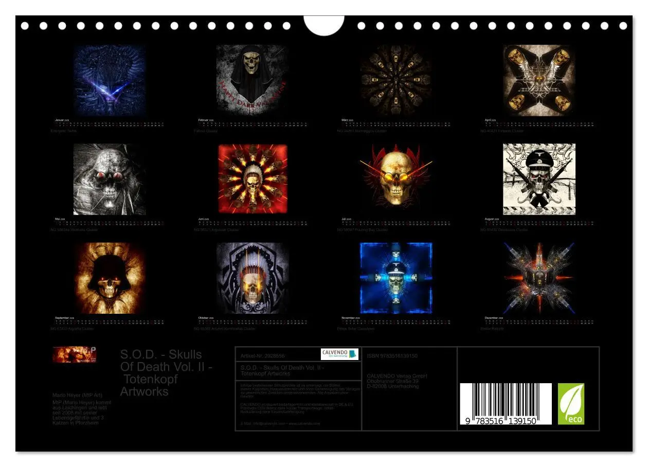 Bild: 9783516139150 | S.O.D. - Skulls Of Death Vol. II - Totenkopf Artworks (Wandkalender...