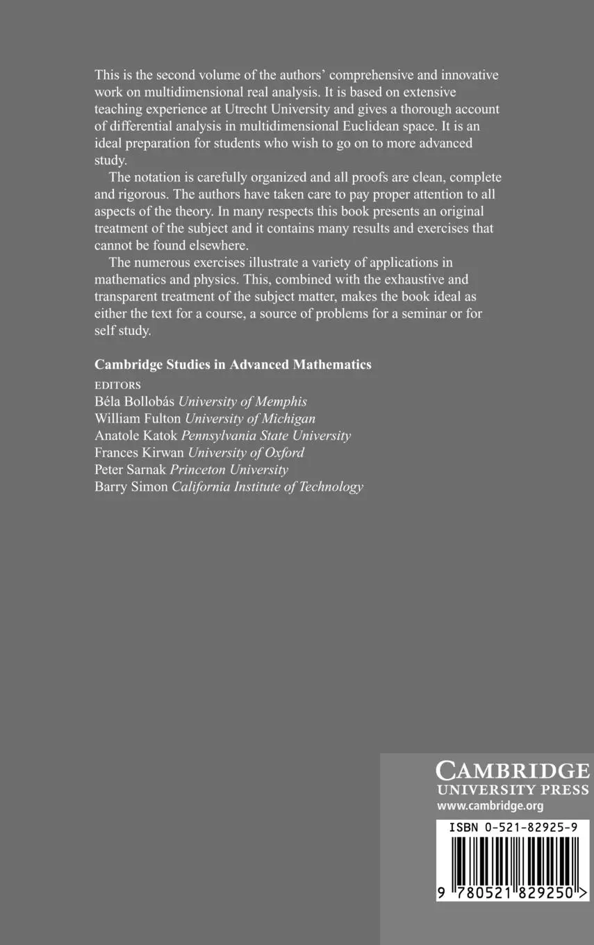 Rückseite: 9780521829250 | Multidimensional Real Analysis II | Integration | Duistermaat (u. a.)