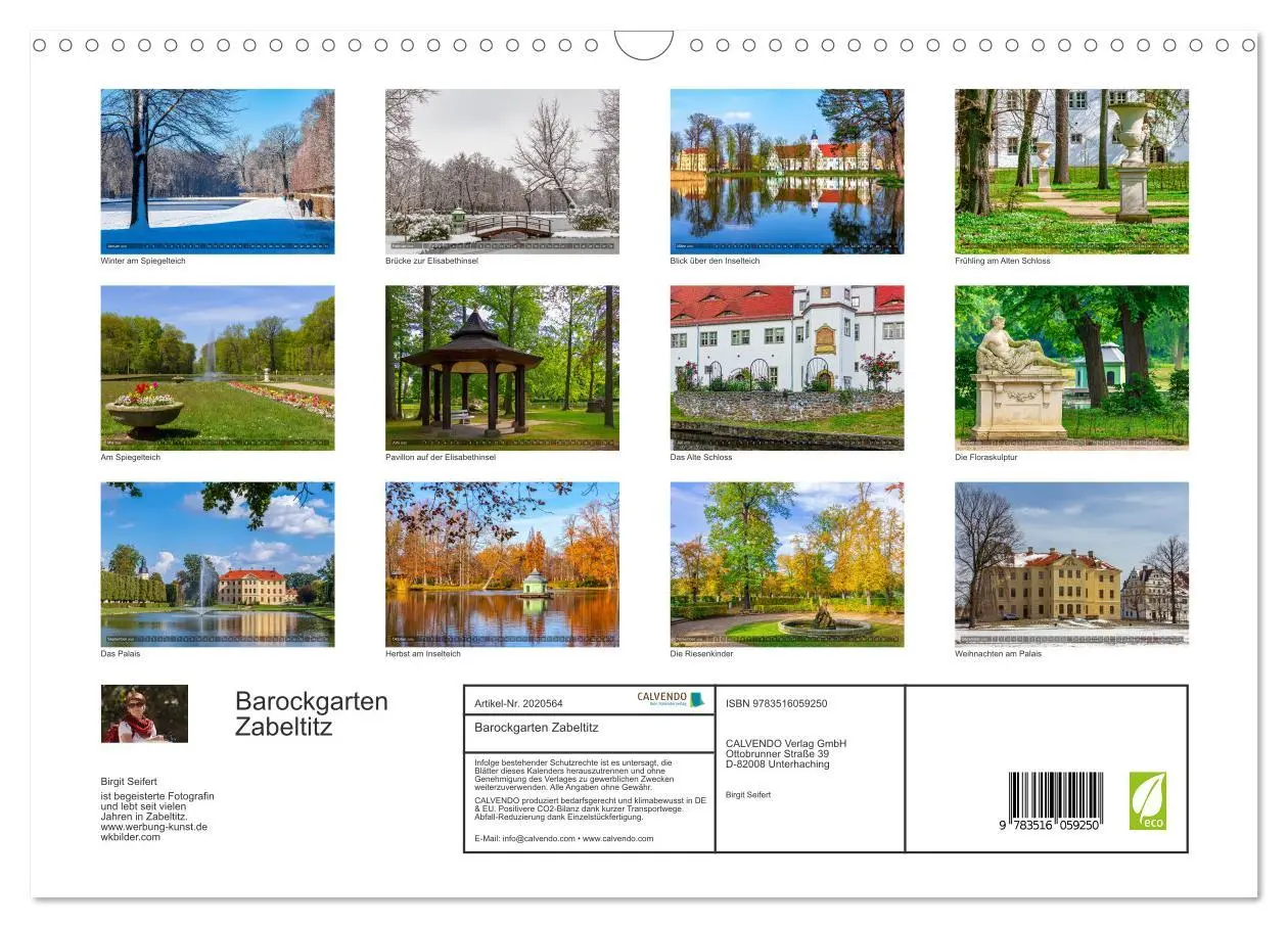 Bild: 9783516059250 | Barockgarten Zabeltitz (Wandkalender 2026 DIN A3 quer), CALVENDO...