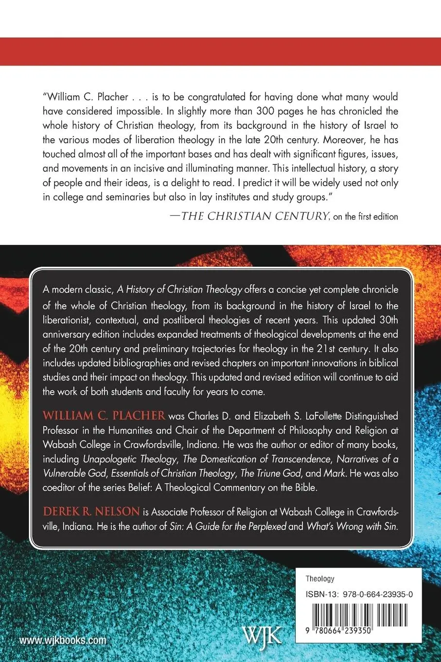 Rückseite: 9780664239350 | A History of Christian Theology | An Introduction | Placher (u. a.)