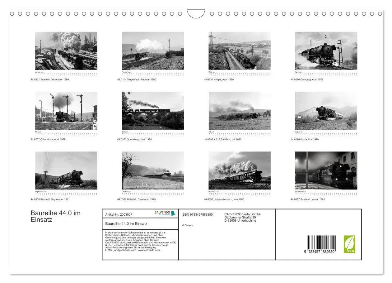 Bild: 9783457889350 | Baureihe 44.0 im Einsatz (Wandkalender 2026 DIN A3 quer), CALVENDO...