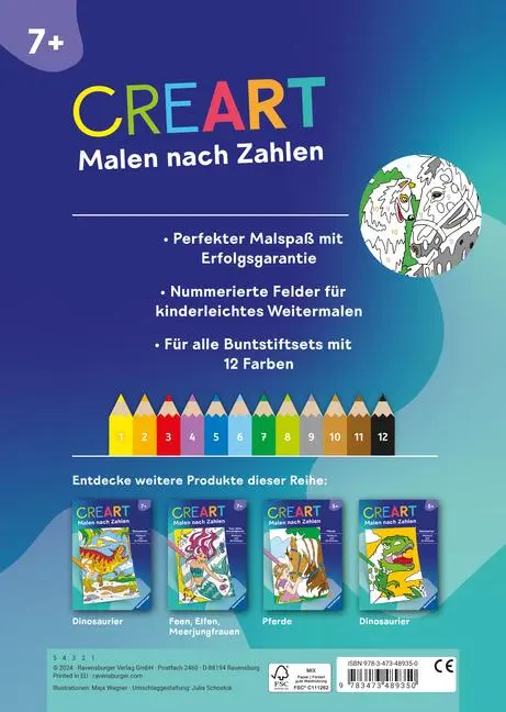 Bild: 9783473489350 | CreArt Malen nach Zahlen ab 7: Pferde | Maja Wagner | Taschenbuch