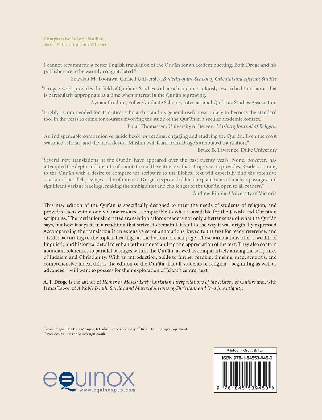 Rückseite: 9781845539450 | The Qur'an | A New Annotated Translation | A. J. Droge | Taschenbuch