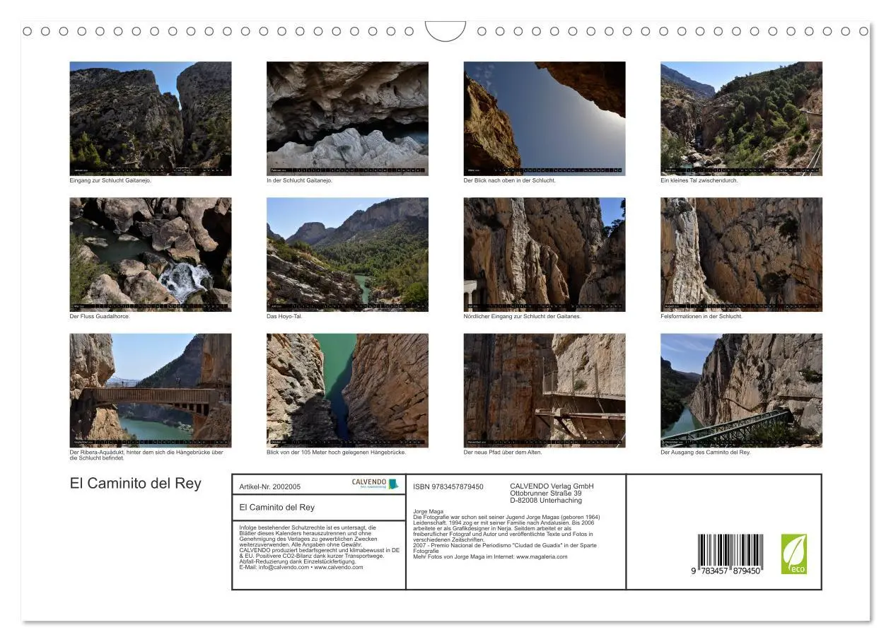 Bild: 9783457879450 | El Caminito del Rey (Wandkalender 2026 DIN A3 quer), CALVENDO...