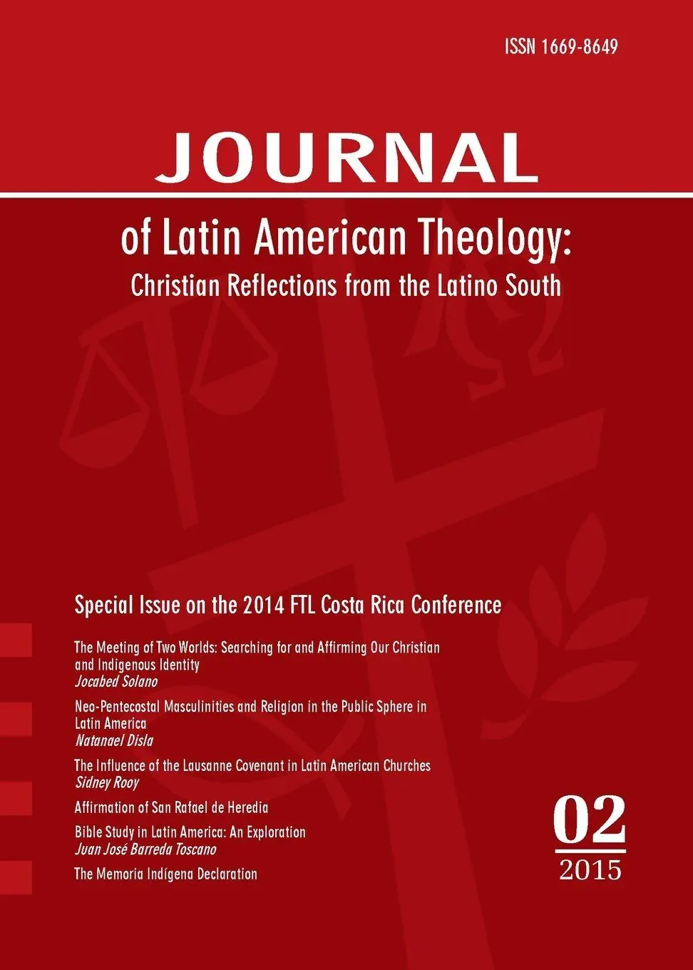 Cover: 9781498279550 | Journal of Latin American Theology, Volume 10, Number 2 | Lindy Scott