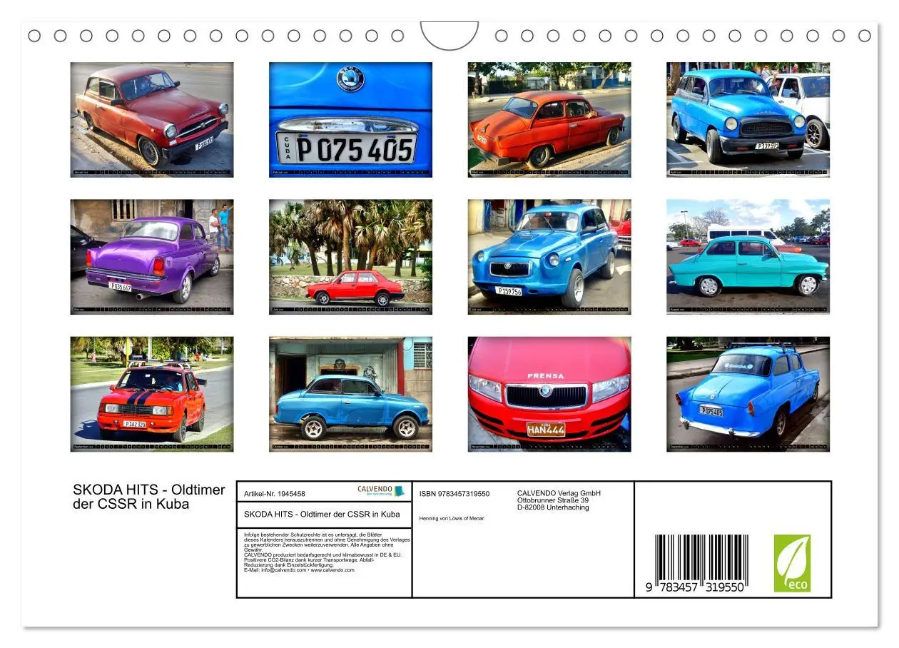 Bild: 9783457319550 | SKODA HITS - Oldtimer der CSSR in Kuba (Wandkalender 2026 DIN A4...