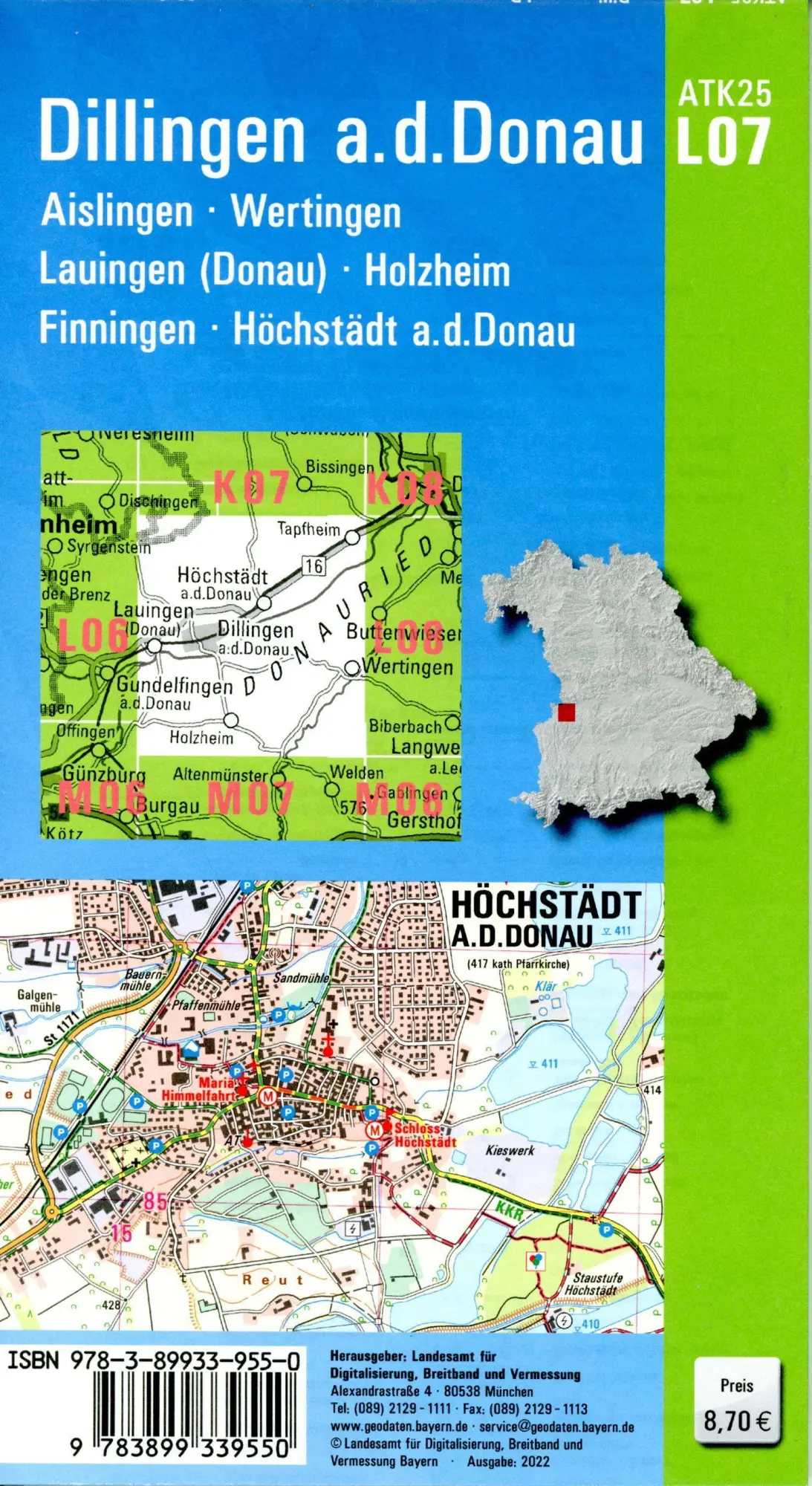 Bild: 9783899339550 | Dillingen a.d.Donau 1 : 25 000 | Digitalisierung | (Land-)Karte | 2022