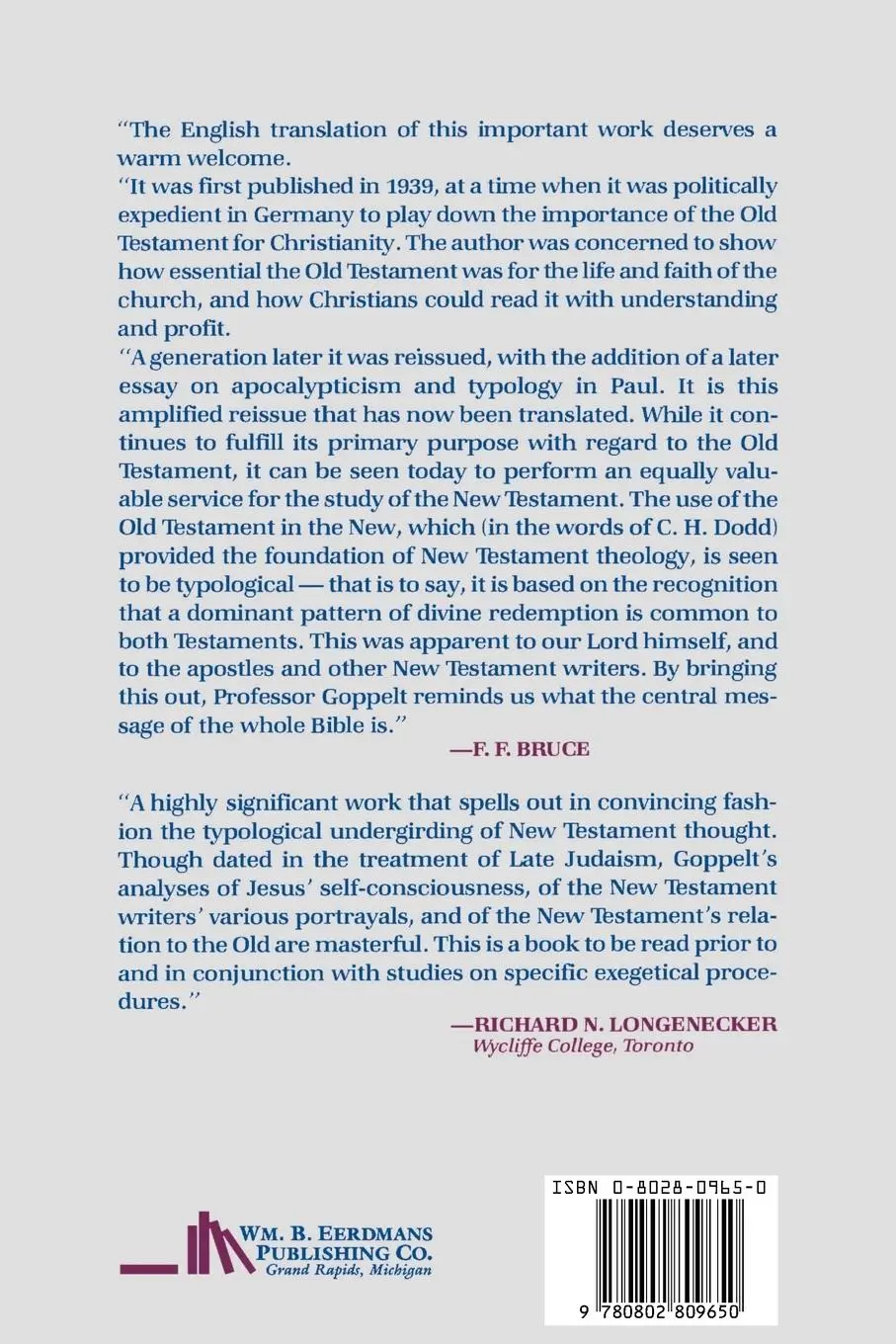 Rückseite: 9780802809650 | Typos | The Typological Interpretation of the Old Testament in the New