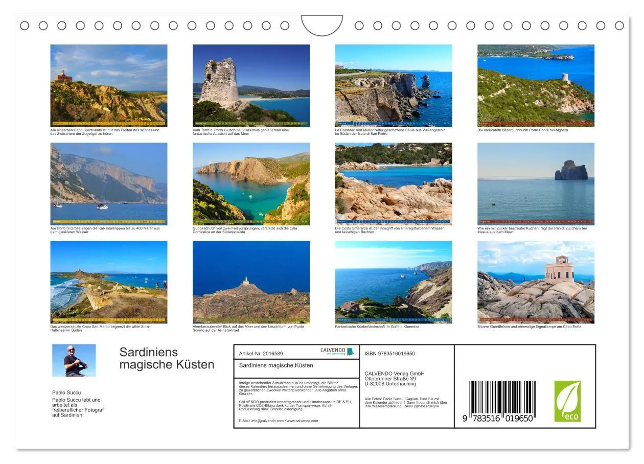 Bild: 9783516019650 | Sardiniens magische Küsten (Wandkalender 2026 DIN A4 quer),...