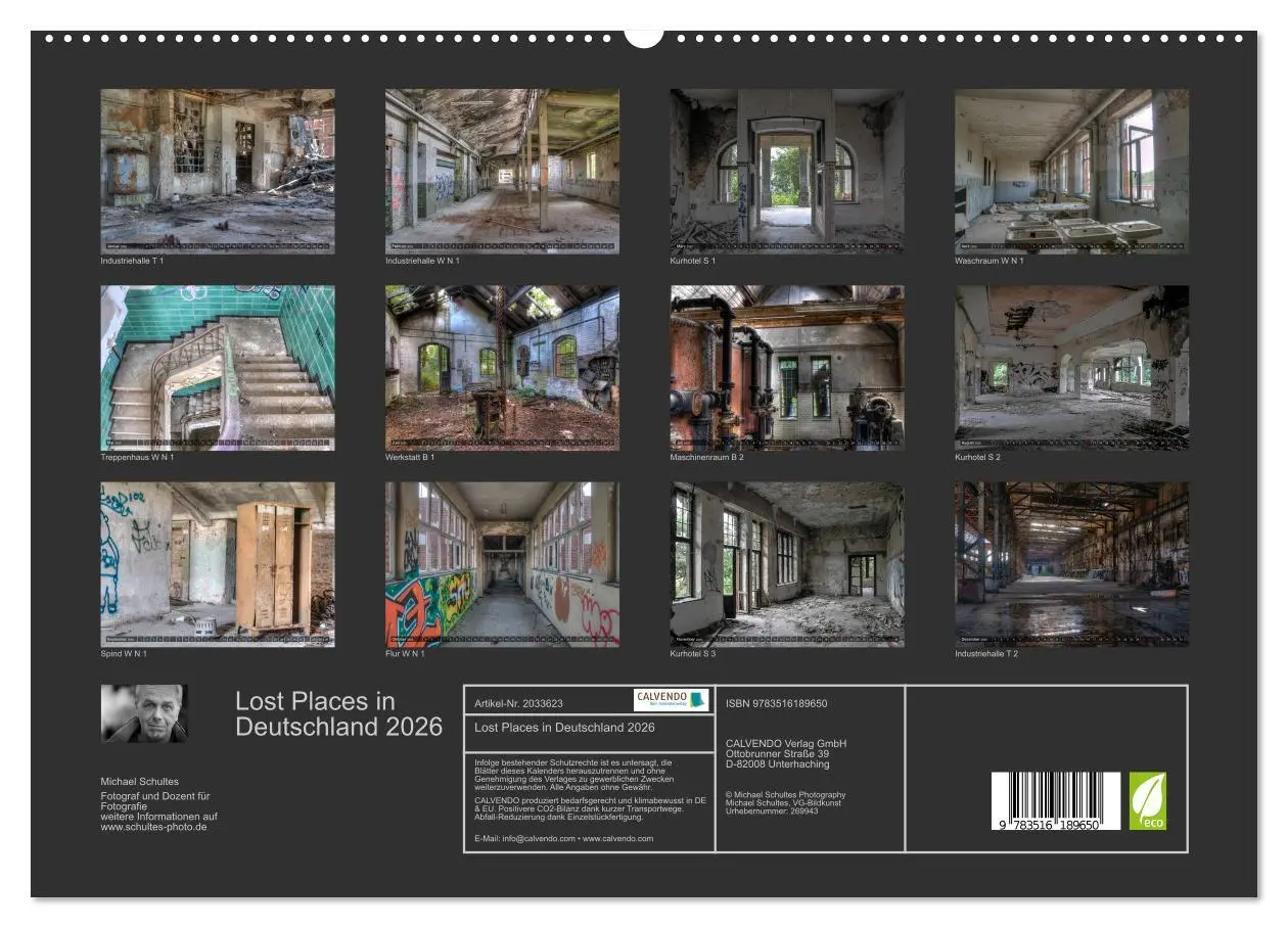 Bild: 9783516189650 | Lost Places in Deutschland 2026 (hochwertiger Premium Wandkalender...