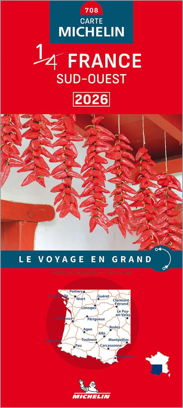 Cover: 9782067269750 | KN.France Sud-Ouest 708 166975 | Michelin | (Land-)Karte | 1 S. | 2026