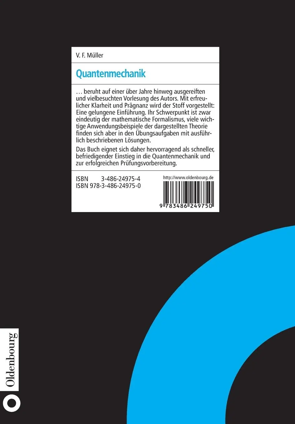 Rückseite: 9783486249750 | Quantenmechanik | Volkhard F. Müller | Taschenbuch | IX | Deutsch