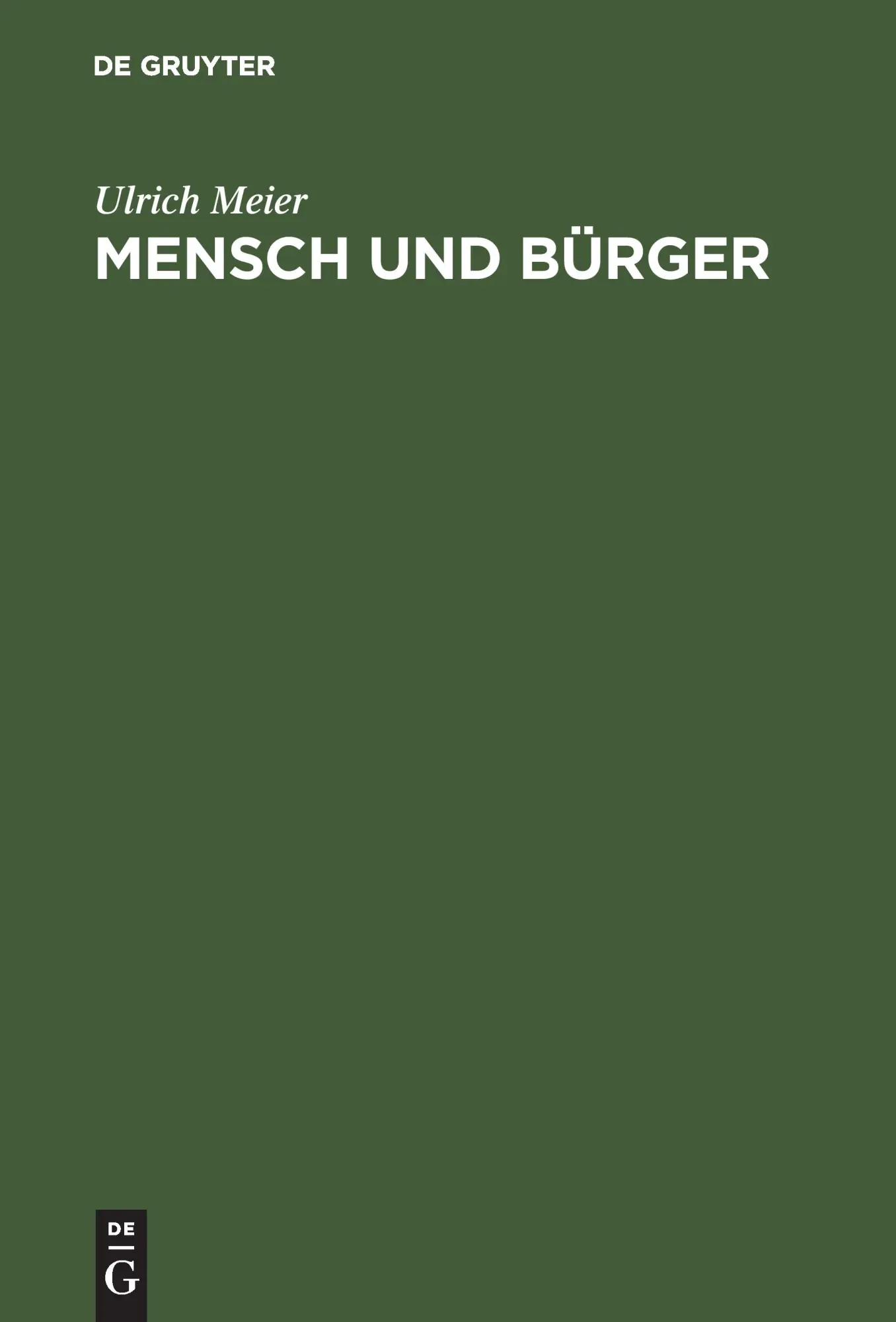 Cover: 9783486559750 | Mensch und Bürger | Ulrich Meier | Buch | 246 S. | Deutsch | 1994