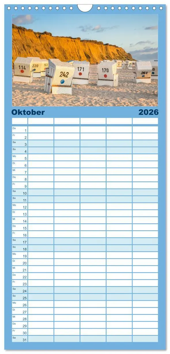 Bild: 9783516489750 | Familienplaner 2026 - Sylt süchtig mit 5 Spalten (Wandkalender, 21...