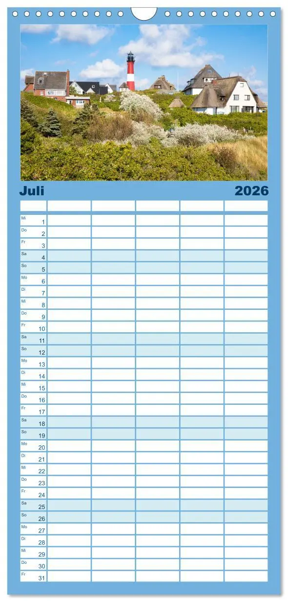 Bild: 9783516489750 | Familienplaner 2026 - Sylt süchtig mit 5 Spalten (Wandkalender, 21...