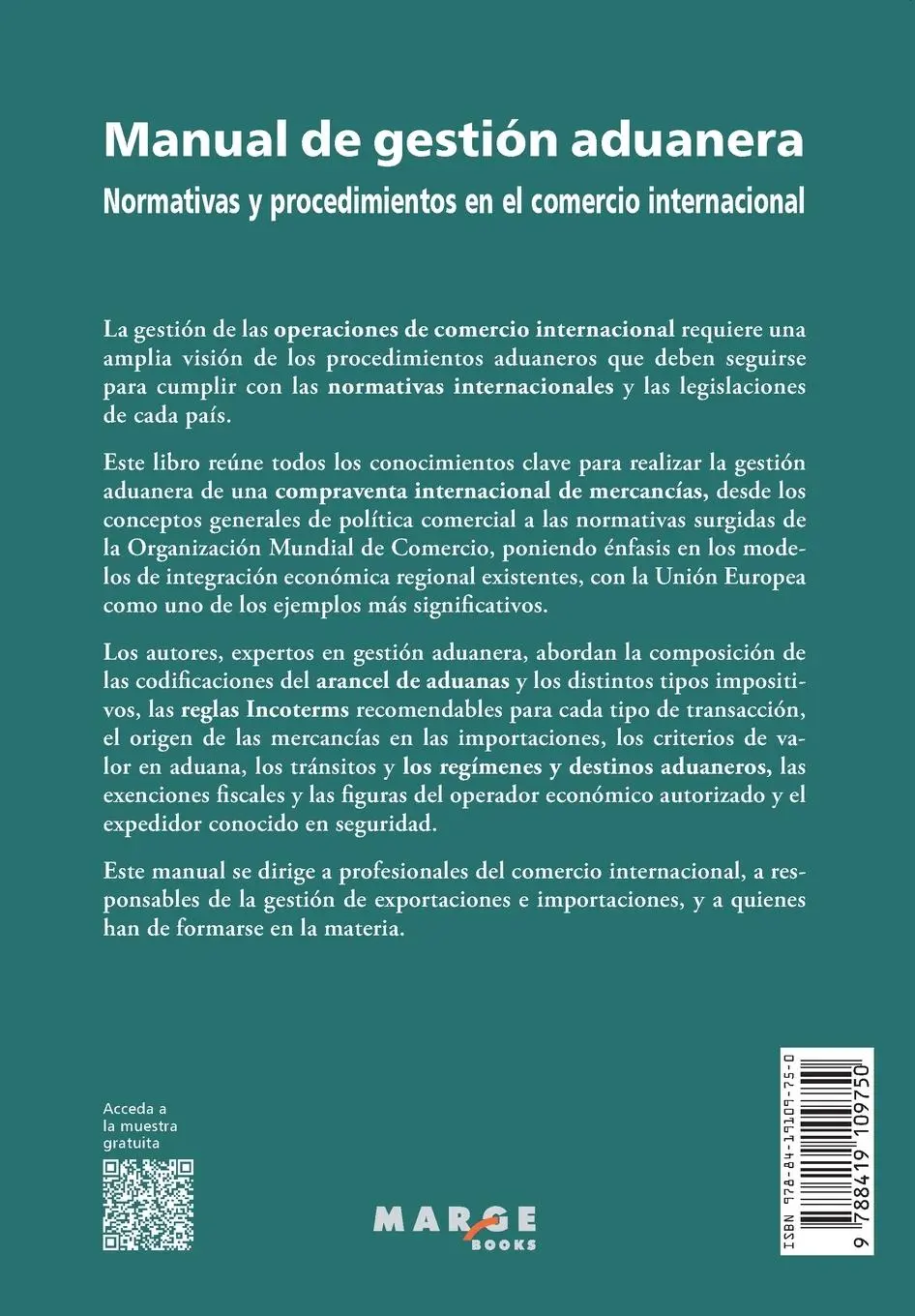 Rückseite: 9788419109750 | Manual de gestión aduanera | Pedro Coll (u. a.) | Taschenbuch | 2023