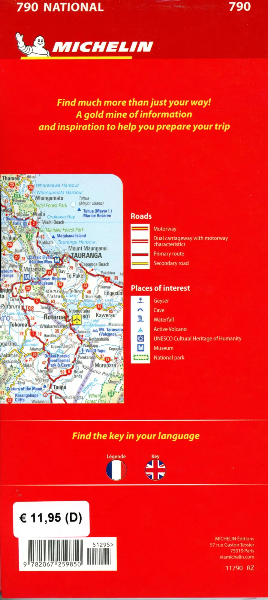 Bild: 9782067259850 | Michelin Neuseeland | Straßen- und Tourismuskarte 1:1 600.000 | 2023