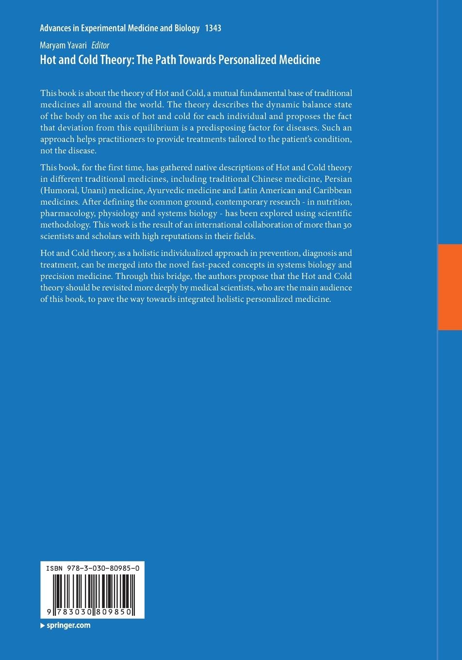 Rückseite: 9783030809850 | Hot and Cold Theory: The Path Towards Personalized Medicine | Yavari