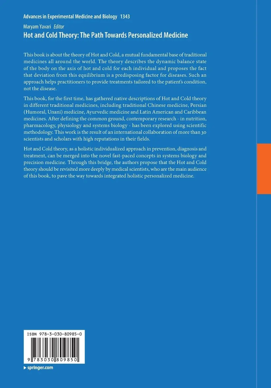 Rückseite: 9783030809850 | Hot and Cold Theory: The Path Towards Personalized Medicine | Yavari