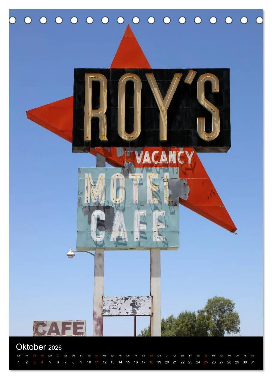 Bild: 9783516479850 | Route 66 (Tischkalender 2026 DIN A5 hoch), CALVENDO Monatskalender