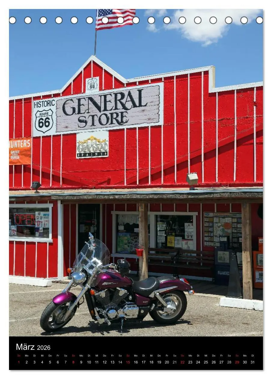 Bild: 9783516479850 | Route 66 (Tischkalender 2026 DIN A5 hoch), CALVENDO Monatskalender