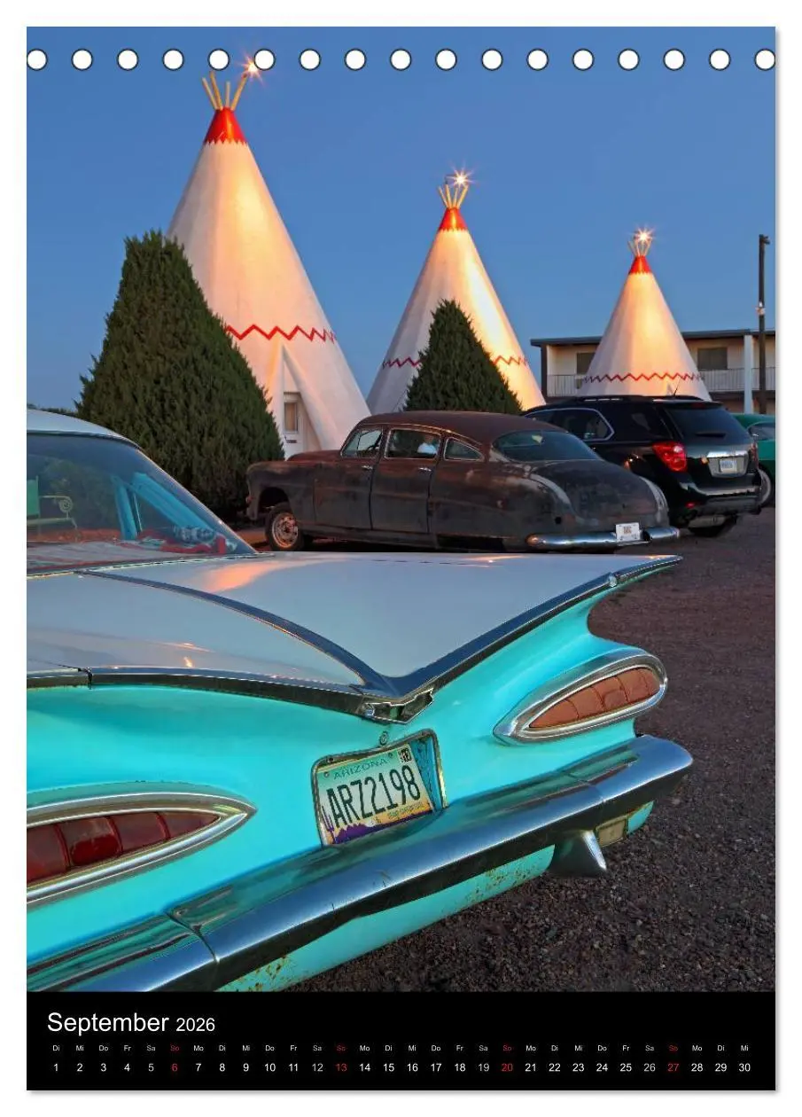 Bild: 9783516479850 | Route 66 (Tischkalender 2026 DIN A5 hoch), CALVENDO Monatskalender