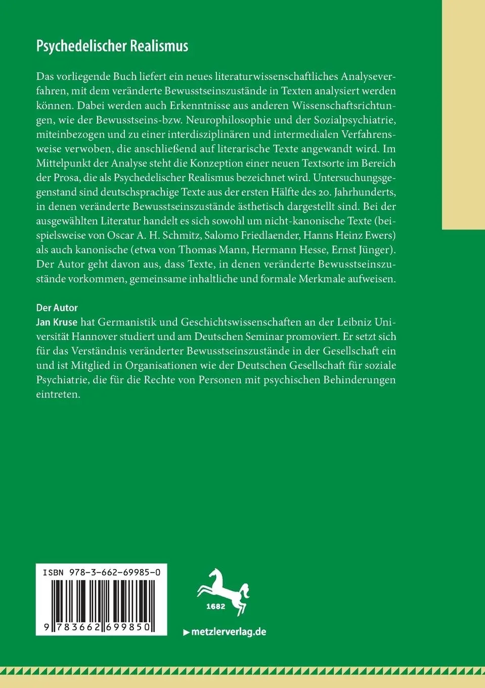 Rückseite: 9783662699850 | Psychedelischer Realismus | Jan Kruse | Taschenbuch | xi | Deutsch