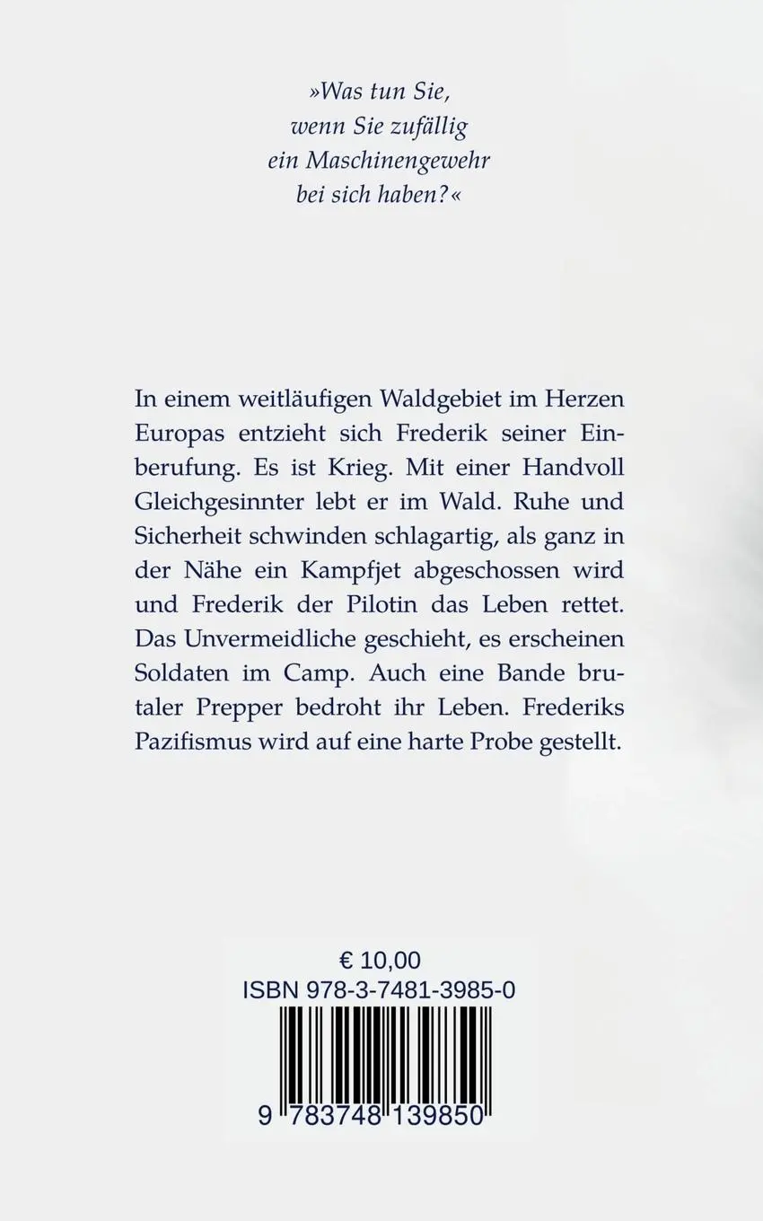 Rückseite: 9783748139850 | Wagnis | Eine Novelle über Pazifismus in Zeiten des Krieges | Coon