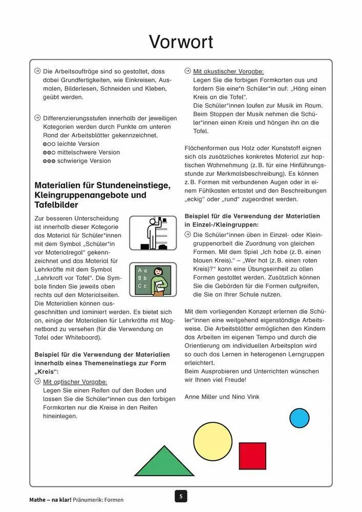 Bild: 9783834649850 | Mathe - na klar! Pränumerik: Formen | Nina Vink (u. a.) | Broschüre
