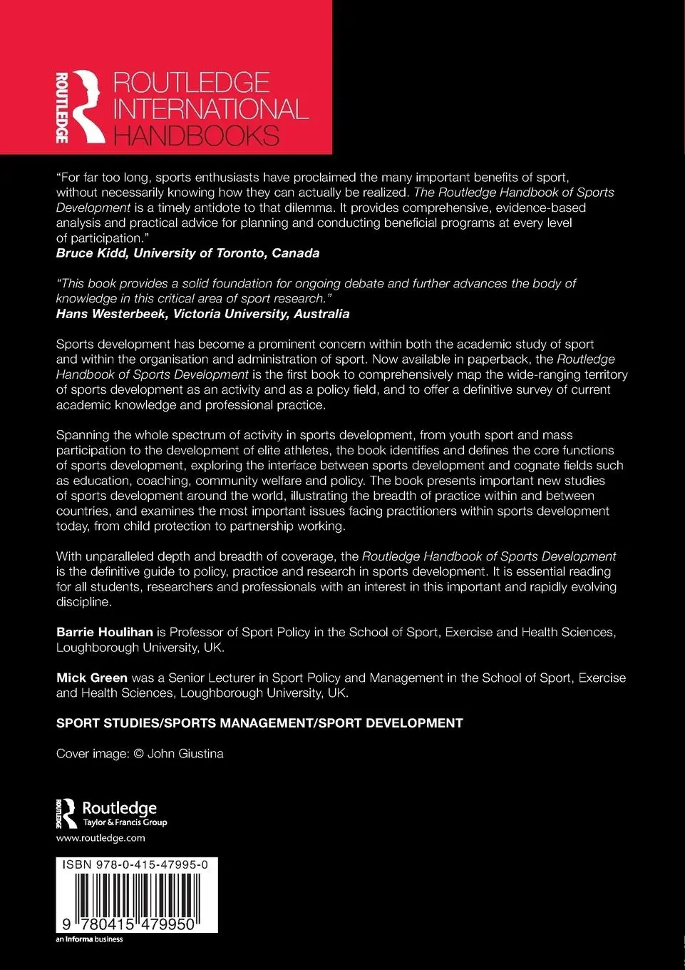 Rückseite: 9780415479950 | Routledge Handbook of Sports Development | Barrie Houlihan (u. a.)