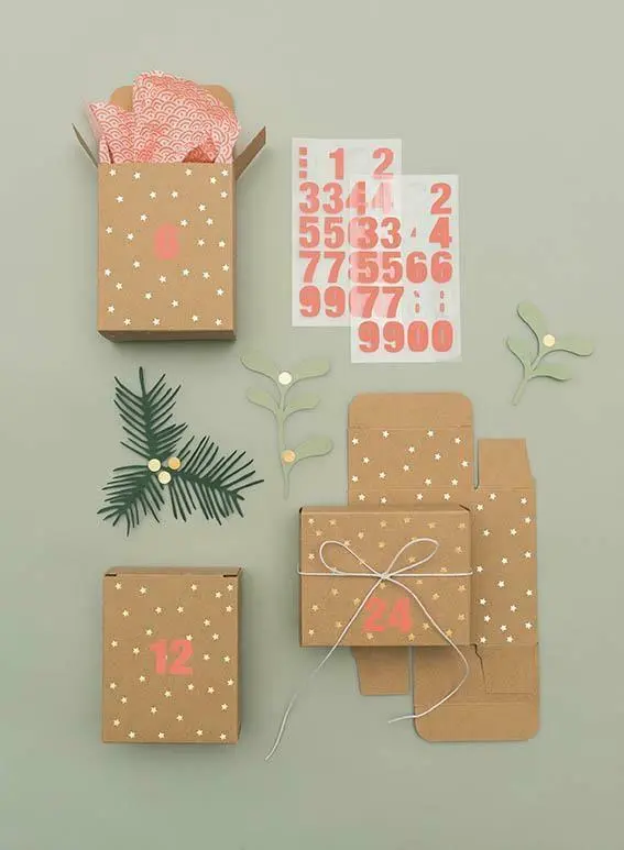 Cover: 4051271390051 | Adventskalender Boxen, Kraftpapier/Gold | Kalender | Deutsch