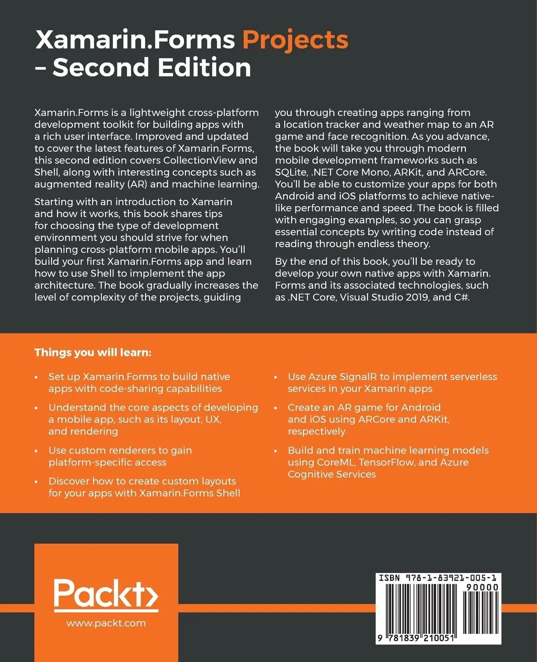 Rückseite: 9781839210051 | Xamarin.Forms Projects | Daniel Hindrikes (u. a.) | Taschenbuch | 2020