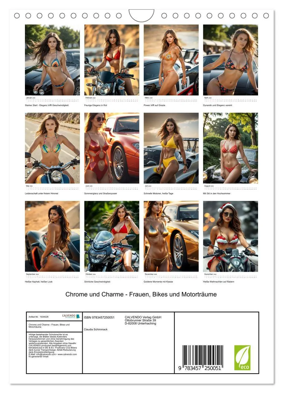 Bild: 9783457250051 | Chrome und Charme - Frauen, Bikes und Motorträume (Wandkalender...