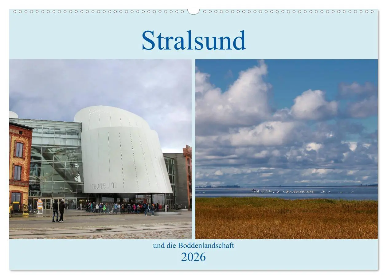 Cover: 9783457940051 | Stralsund und die Boddenlandschaft (Wandkalender 2026 DIN A2 quer),...